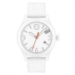 Sporty ESQ Movado Watch with White Rubber Strap and White Dial